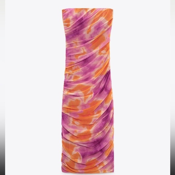 ZARA PRINTED TULLE DRESS NWT Barbie - Picture 6 of 8